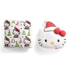 Hello Kitty Christmas Santa Hat Trees Decorative Plush Pillows - Set‎ of Two